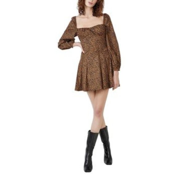 Bardot Womens Dress Leopard Print Skater Style X-Large - Picture 4 of 13